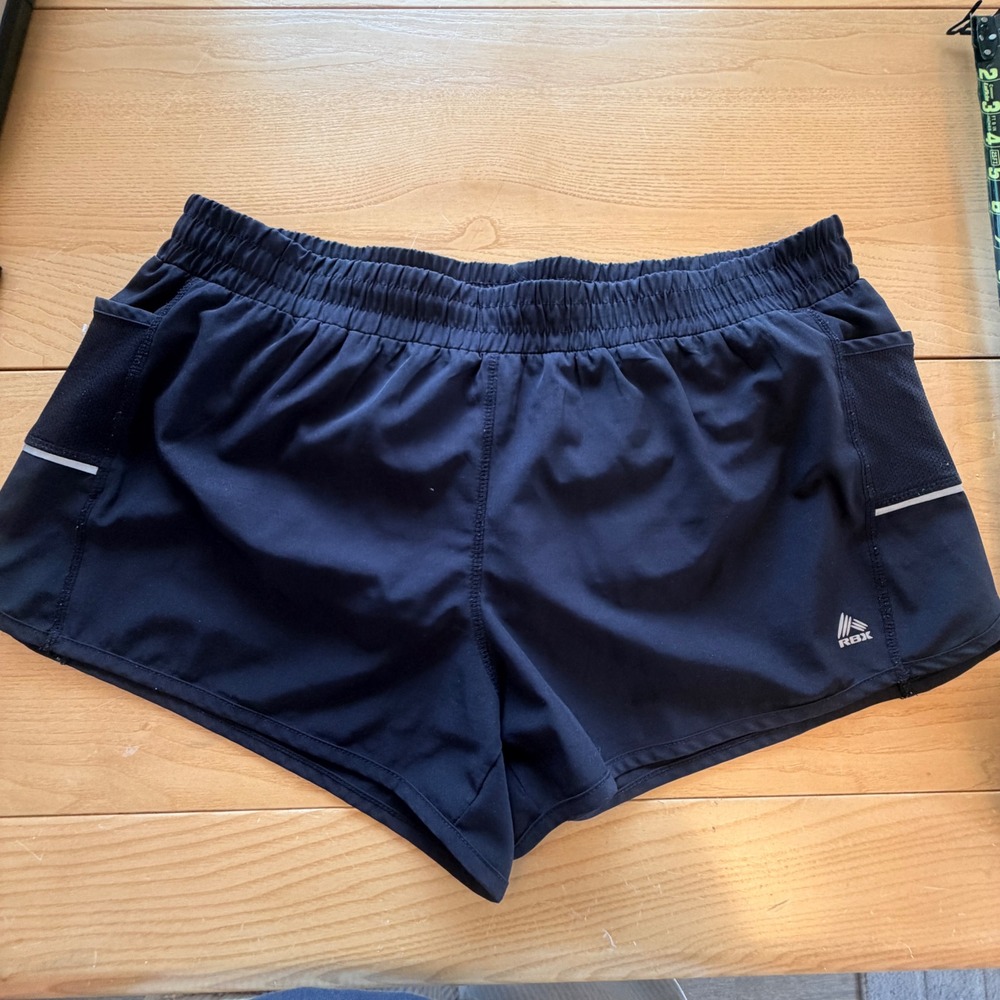 RBX Active Performance Shorts Womens XL Black Athletic Stretch Minimalist Gym